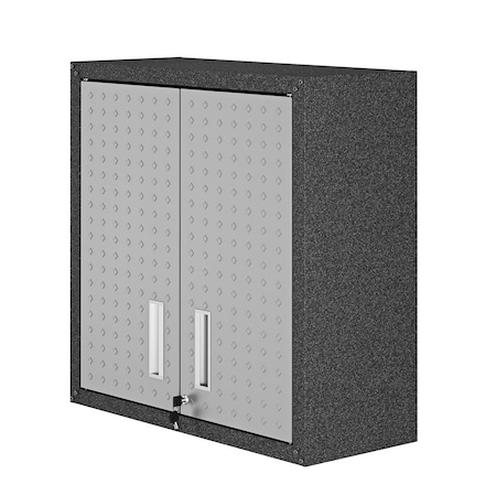 Designed To Furnish Floating Textured Metal Garage Cabinet with Adjustable Shelves in Grey, 30.3 x 30 x 12.5 in. DE2616382